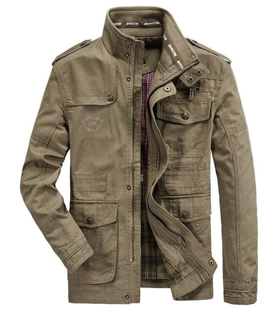 Spring Autumn Jacket Men 100% Cotton Business Casual Cargo Military Multi-pocket Mens Jackets and Coat Male Chaqueta Hombre - east2cart.uk