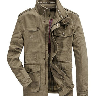 Spring Autumn Jacket Men 100% Cotton Business Casual Cargo Military Multi-pocket Mens Jackets and Coat Male Chaqueta Hombre - east2cart.uk