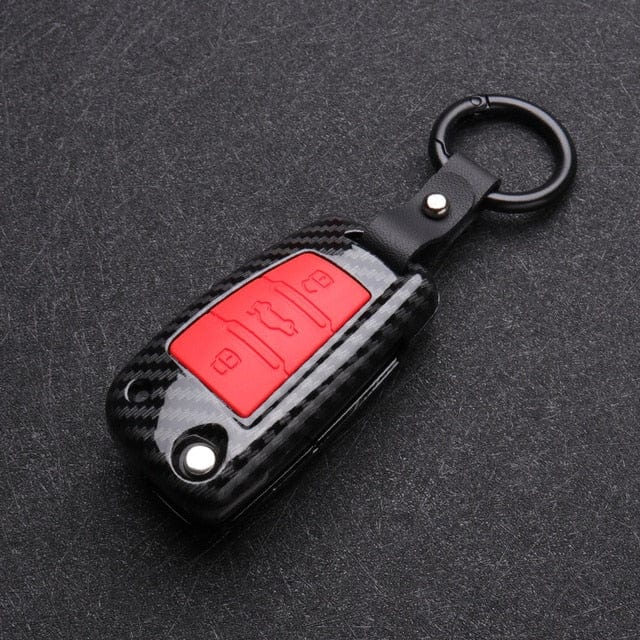 ABS Carbon fiber Car Key Cover Protector For Audi