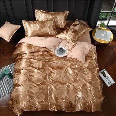 Summer Bedding 4pcs Bedroom Queen Bed Cover Set Polyester Printed Quilt Comfortable Queen Size Quilt Cover Bed Cover Pillowcase - east2cart.uk