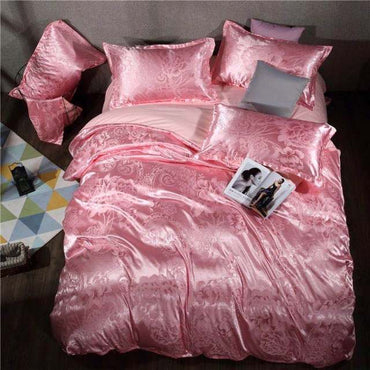 Summer Bedding 4pcs Bedroom Queen Bed Cover Set Polyester Printed Quilt Comfortable Queen Size Quilt Cover Bed Cover Pillowcase - east2cart.uk