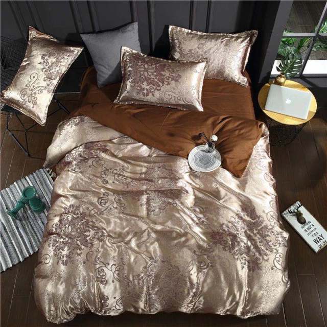 Summer Bedding 4pcs Bedroom Queen Bed Cover Set Polyester Printed Quilt Comfortable Queen Size Quilt Cover Bed Cover Pillowcase - east2cart.uk