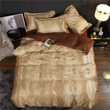 Summer Bedding 4pcs Bedroom Queen Bed Cover Set Polyester Printed Quilt Comfortable Queen Size Quilt Cover Bed Cover Pillowcase - east2cart.uk