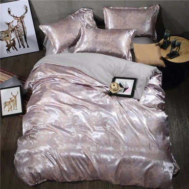 Summer Bedding 4pcs Bedroom Queen Bed Cover Set Polyester Printed Quilt Comfortable Queen Size Quilt Cover Bed Cover Pillowcase - east2cart.uk