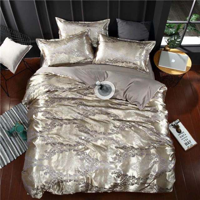 Summer Bedding 4pcs Bedroom Queen Bed Cover Set Polyester Printed Quilt Comfortable Queen Size Quilt Cover Bed Cover Pillowcase - east2cart.uk