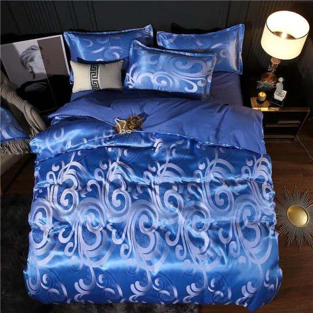 Summer Bedding 4pcs Bedroom Queen Bed Cover Set Polyester Printed Quilt Comfortable Queen Size Quilt Cover Bed Cover Pillowcase - east2cart.uk