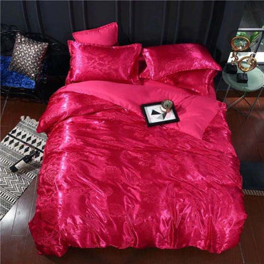 Summer Bedding 4pcs Bedroom Queen Bed Cover Set Polyester Printed Quilt Comfortable Queen Size Quilt Cover Bed Cover Pillowcase - east2cart.uk