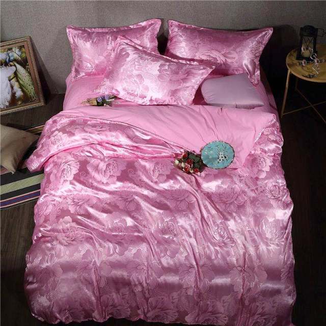 Summer Bedding 4pcs Bedroom Queen Bed Cover Set Polyester Printed Quilt Comfortable Queen Size Quilt Cover Bed Cover Pillowcase - east2cart.uk