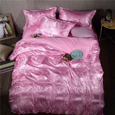 Summer Bedding 4pcs Bedroom Queen Bed Cover Set Polyester Printed Quilt Comfortable Queen Size Quilt Cover Bed Cover Pillowcase - east2cart.uk