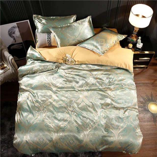 Summer Bedding 4pcs Bedroom Queen Bed Cover Set Polyester Printed Quilt Comfortable Queen Size Quilt Cover Bed Cover Pillowcase - east2cart.uk