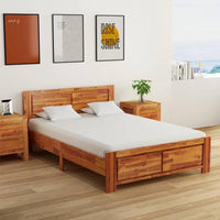 Solid Acacia Wood Bed Frame - east2cart.uk