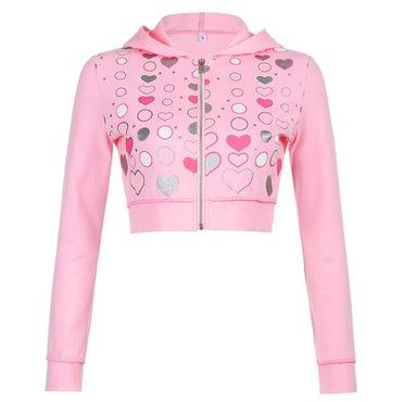 Pink Cute Zip Up Sweatshirt - east2cart.uk