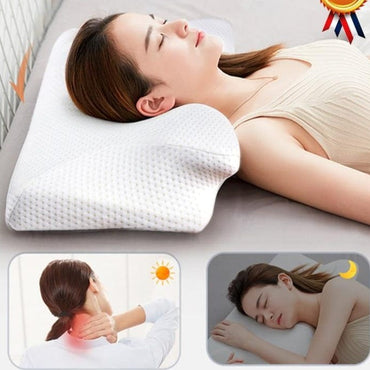 Purenlatex Contour Orthopedic Pillow Memory Foam Cervical 14cm Pillow Neck Pain Remedial Pillow for Side Back Stomach Sleepers - east2cart.uk