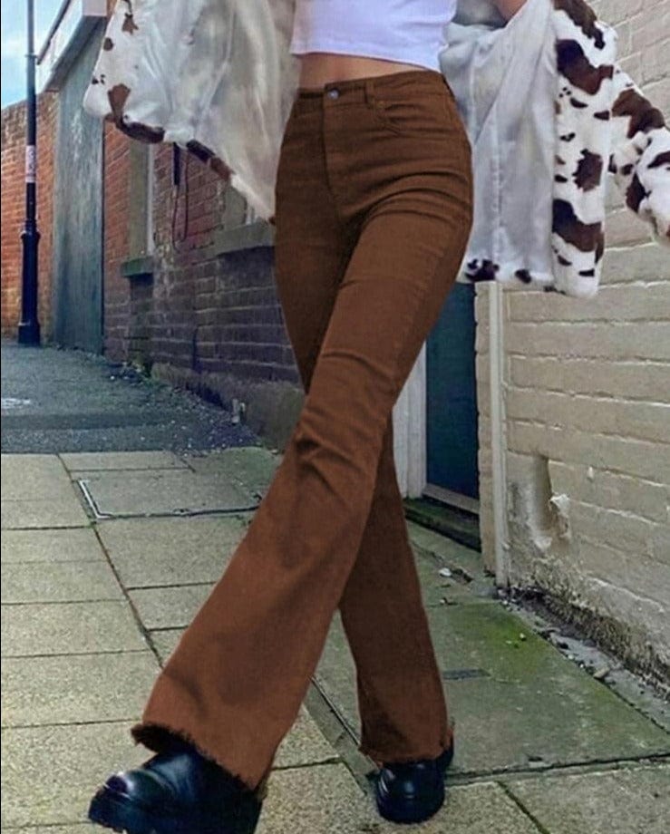 Women's jeans woman high waist brown Pants Jeans Women's pants Jean women clothing undefined streetwear Woman trousers e girl - east2cart.uk