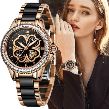 SUNKTA Women Watches Women Dress Fashion Gifts Clocks Luxury Brand Quartz Ceramics Bracelet Wrist Watches For Women Montre Femme - east2cart.uk