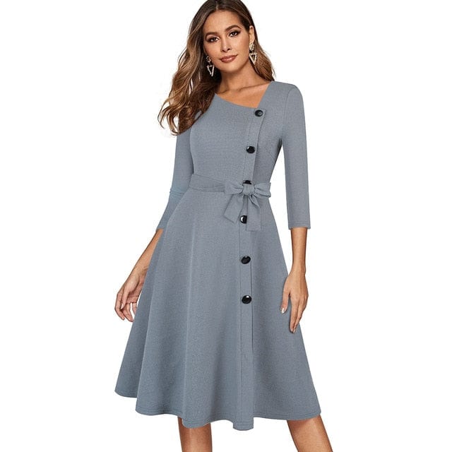 Retro Elegant Flare Swing Ladies Dress - east2cart.uk