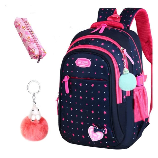 Girls Stars Print Cute Backpack - east2cart.uk