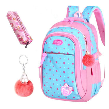 Girls Stars Print Cute Backpack - east2cart.uk