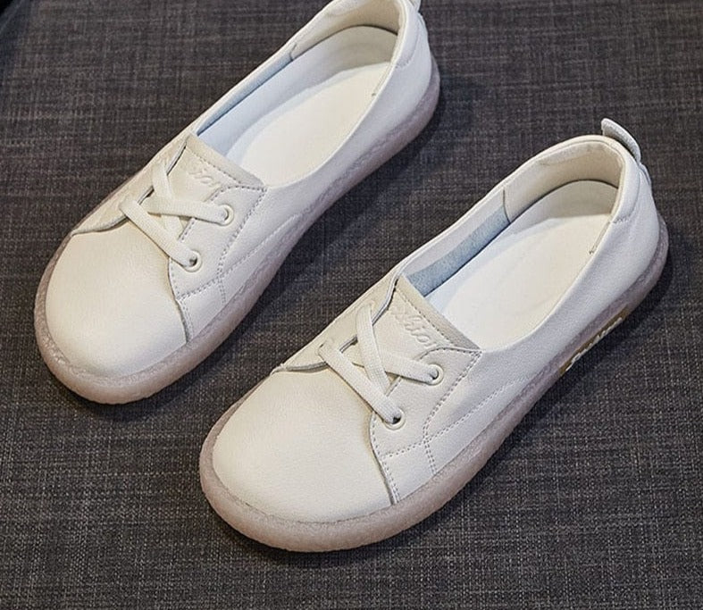 PU Leather Casual Ladies Trainers