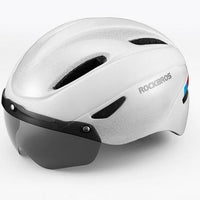 ROCKBROS Bicycle Helmet Men EPS Integrally-molded Breathable Cycling Helmet Men Women Goggles Lens Aero MTB Road Bike Helmet - east2cart.uk