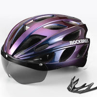 ROCKBROS Bicycle Helmet Men EPS Integrally-molded Breathable Cycling Helmet Men Women Goggles Lens Aero MTB Road Bike Helmet - east2cart.uk