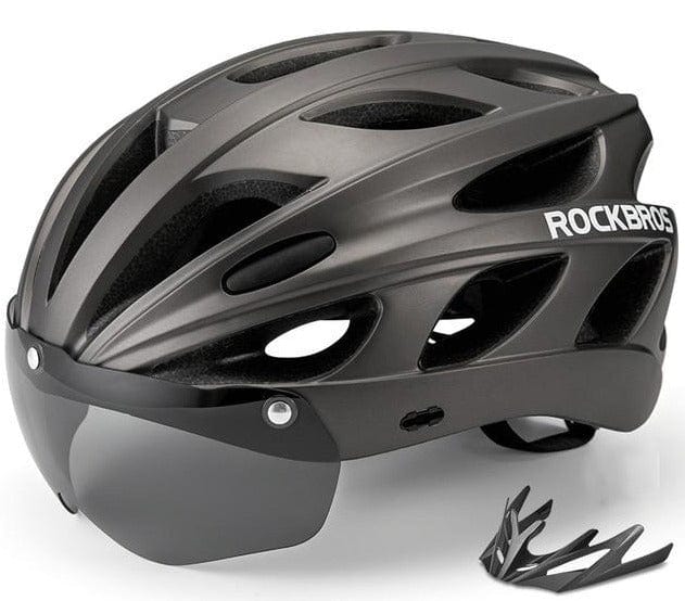 ROCKBROS Bicycle Helmet Men EPS Integrally-molded Breathable Cycling Helmet Men Women Goggles Lens Aero MTB Road Bike Helmet - east2cart.uk