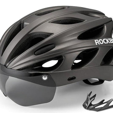 ROCKBROS Bicycle Helmet Men EPS Integrally-molded Breathable Cycling Helmet Men Women Goggles Lens Aero MTB Road Bike Helmet - east2cart.uk