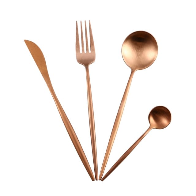 White Gold Dinnerware Cutlery Set - east2cart.uk