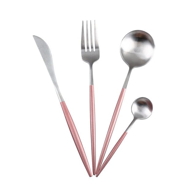 White Gold Dinnerware Cutlery Set - east2cart.uk