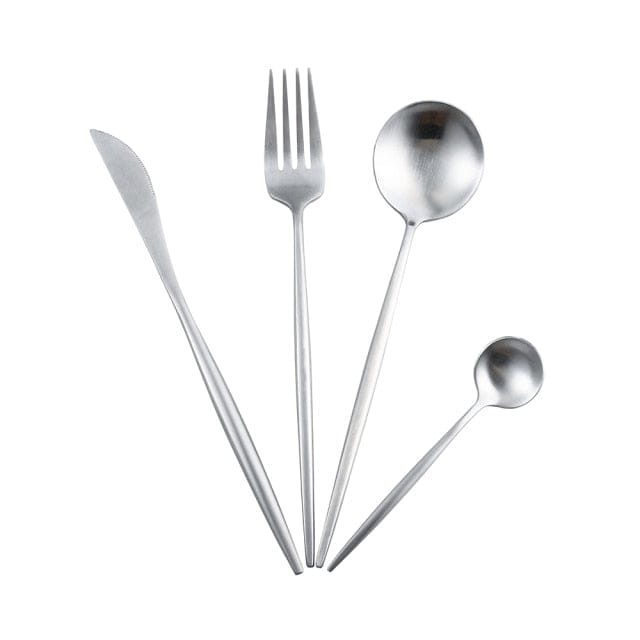 White Gold Dinnerware Cutlery Set - east2cart.uk