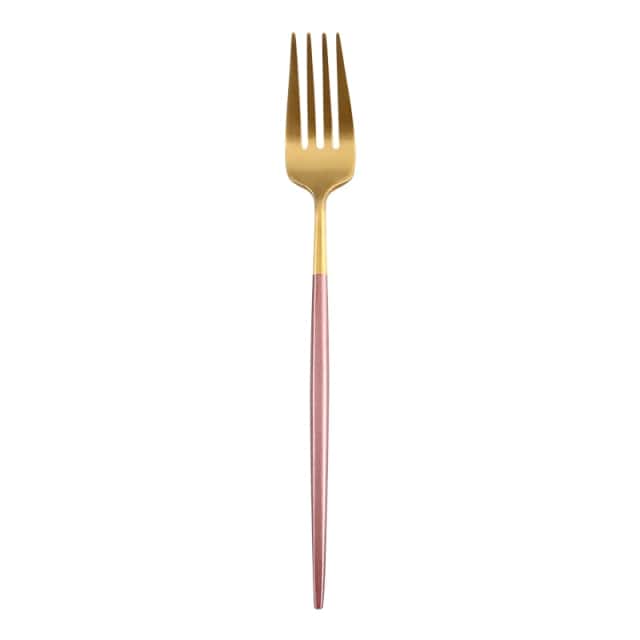 Pink Gold Western Tableware Steak Knife Fork Coffee Spoon Teaspoon Steel Cutlery Set Stainless Steel Home Dinner Dinnerware Set - east2cart.uk