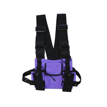 Adjustable Black Vest Chest Bag