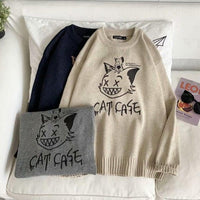 Funny Cat Streetwear Loose Sweater