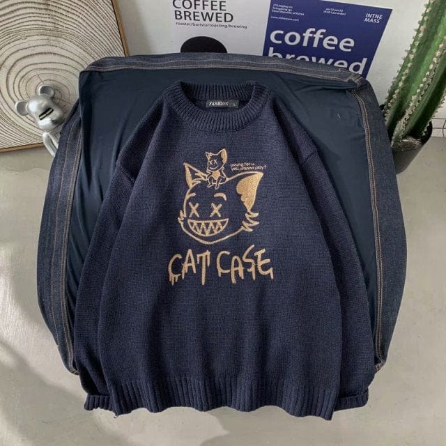 Funny Cat Streetwear Loose Sweater