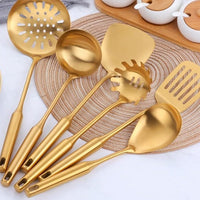 Stainless Steel Gold Coloured Kitchen Utensils Set