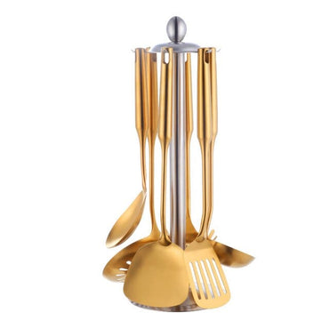 Stainless Steel Gold Coloured Kitchen Utensils Set