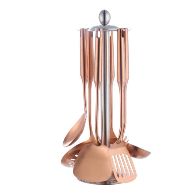 Stainless Steel Gold Coloured Kitchen Utensils Set