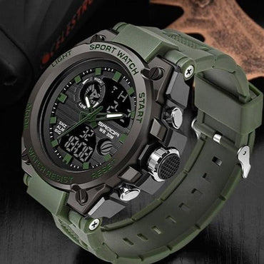 SANDA Top Luxury Watches Men Military Army Mens Watch Waterproof Sport Wristwatch Dual Display Watch Male Relogio Masculino - east2cart.uk