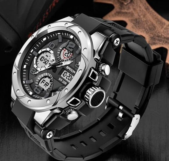 SANDA Top Luxury Watches Men Military Army Mens Watch Waterproof Sport Wristwatch Dual Display Watch Male Relogio Masculino - east2cart.uk