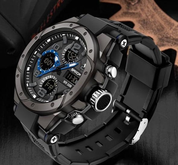 SANDA Top Luxury Watches Men Military Army Mens Watch Waterproof Sport Wristwatch Dual Display Watch Male Relogio Masculino - east2cart.uk