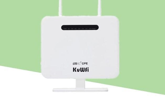 KuWFi Unlocked 4G LTE Router 300Mbps Wireless CPE Router&Wireless Modem AP LTE Router With SIM Card Solt 2*5Dbi External Antenna - east2cart.uk