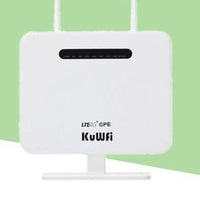 KuWFi Unlocked 4G LTE Router 300Mbps Wireless CPE Router&Wireless Modem AP LTE Router With SIM Card Solt 2*5Dbi External Antenna - east2cart.uk