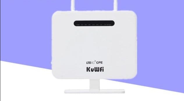 KuWFi Unlocked 4G LTE Router 300Mbps Wireless CPE Router&Wireless Modem AP LTE Router With SIM Card Solt 2*5Dbi External Antenna - east2cart.uk