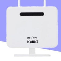 KuWFi Unlocked 4G LTE Router 300Mbps Wireless CPE Router&Wireless Modem AP LTE Router With SIM Card Solt 2*5Dbi External Antenna - east2cart.uk