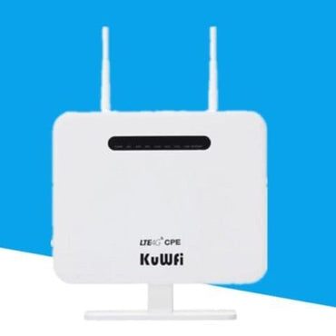 KuWFi Unlocked 4G LTE Router 300Mbps Wireless CPE Router&Wireless Modem AP LTE Router With SIM Card Solt 2*5Dbi External Antenna - east2cart.uk