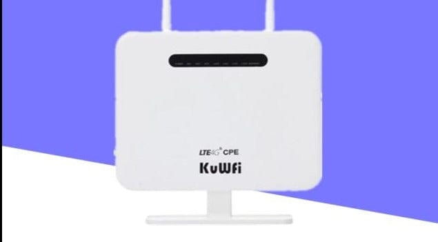 KuWFi Unlocked 4G LTE Router 300Mbps Wireless CPE Router&Wireless Modem AP LTE Router With SIM Card Solt 2*5Dbi External Antenna - east2cart.uk