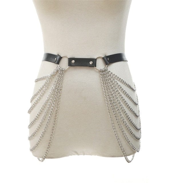 Sexy Body Harness Woman Chain Top Punk Rock Leather Belt  Club Festival Fashion Jewelry Goth Accessories - east2cart.uk