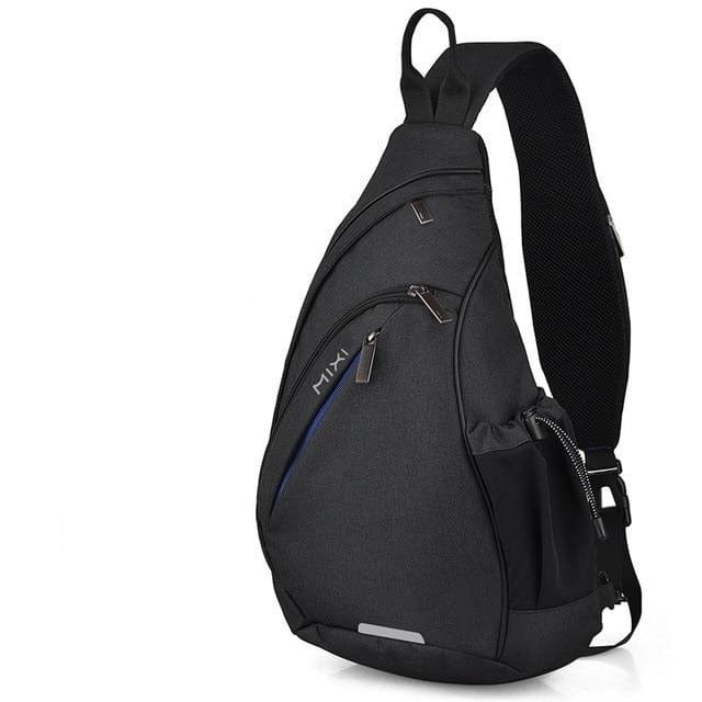 Mixi Men One Shoulder Backpack Women Sling Bag Crossbody USB Boys Cycling Sports Travel Versatile Fashion Bag Student School - east2cart.uk