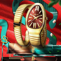 MISSFOX Women's Watches Snake Shape Luxury Wrist Watch For Women Steel Unique Gold Quartz Ladies Watch Clock Relogio Feminino - east2cart.uk