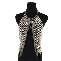 Lacteo Sexy Metal Sequin Body Chain Jewelry for Women Fashion Underwear Belly Chain Cage Chest Bra Bikini Female Gifts - east2cart.uk